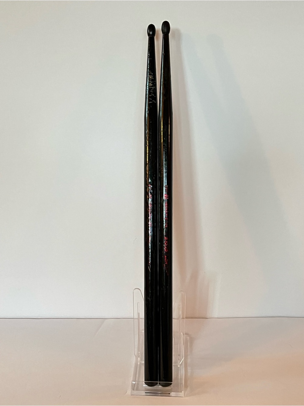 Hot Sticks 2B Solid Hickory Drumsticks | High-Gloss Premium Black Paint
